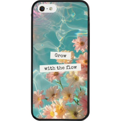 Coque iPhone 5/5s / SE (2016) - Silicone rigide noir Summer 2025 Grow with the flow