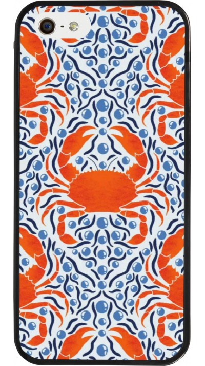 Coque iPhone 5/5s / SE (2016) - Silicone rigide noir Crabs and pearls Summer 2026