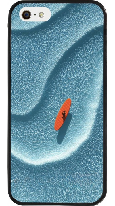 Coque iPhone 5/5s / SE (2016) - Silicone rigide noir Orange surf Summer 2026