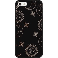 iPhone 5/5s / SE (2016) Case Hülle - Silikon schwarz Suns and Moons