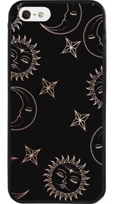 Coque iPhone 5/5s / SE (2016) - Silicone rigide noir Suns and Moons