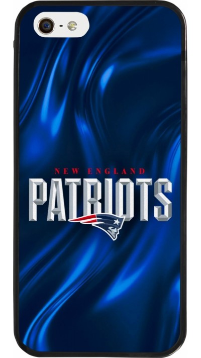 Coque iPhone 5/5s / SE (2016) - Silicone rigide noir Super Bowl 26 Patriots 2