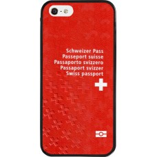 Coque iPhone 5/5s / SE (2016) - Silicone rigide noir Swiss Passport