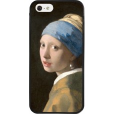 Coque iPhone 5/5s / SE (2016) - Silicone rigide noir Tableau art - La Jeune fille à la perle - Johannes Vermeer
