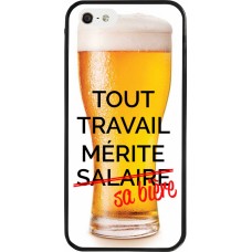 iPhone 5/5s / SE (2016) Case Hülle - Silikon schwarz Tout travail mérite sa bière
