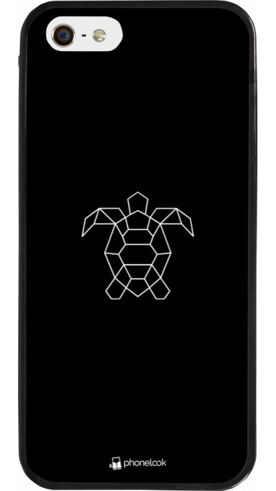 Coque iPhone 5/5s / SE (2016) - Silicone rigide noir Turtles lines on black