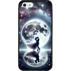 Coque iPhone 5/5s / SE (2016) - Silicone rigide noir Valentine 2024 Love under the moon