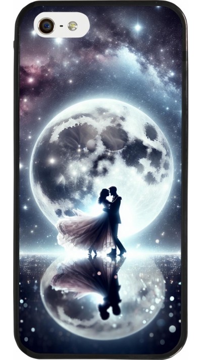 Coque iPhone 5/5s / SE (2016) - Silicone rigide noir Valentine 2024 Love under the moon