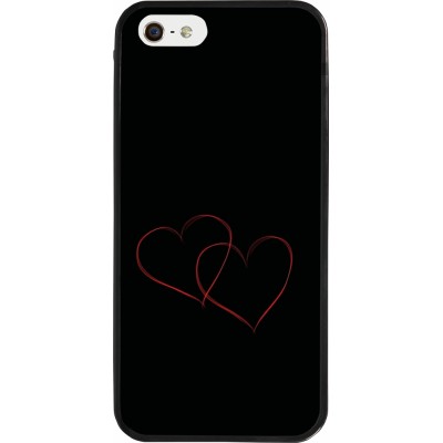 Coque iPhone 5/5s / SE (2016) - Silicone rigide noir Valentine 2023 attached heart
