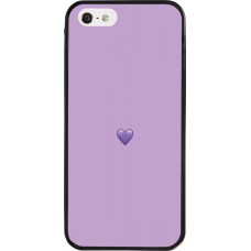 iPhone 5/5s / SE (2016) Case Hülle - Silikon schwarz Valentine 2023 purpule single heart