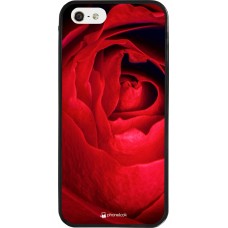 Coque iPhone 5/5s / SE (2016) - Silicone rigide noir Valentine 2022 Rose
