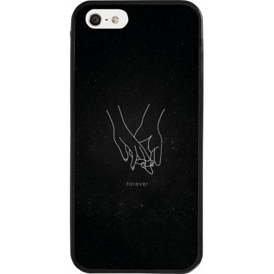 Coque iPhone 5/5s / SE (2016) - Silicone rigide noir Valentine 2023 hands forever