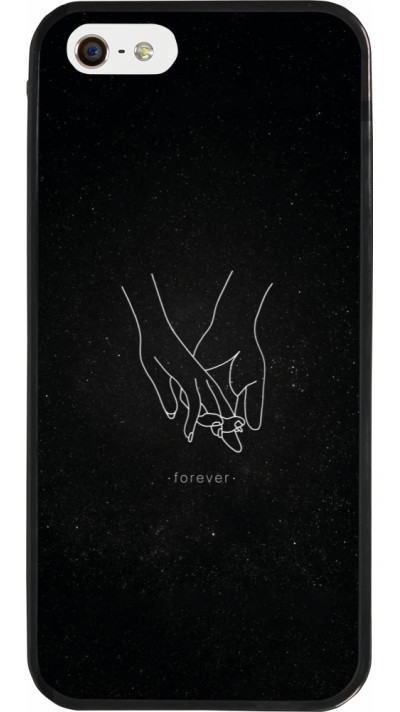iPhone 5/5s / SE (2016) Case Hülle - Silikon schwarz Valentine 2023 hands forever