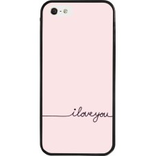 iPhone 5/5s / SE (2016) Case Hülle - Silikon schwarz Valentine 2023 i love you writing