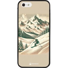 iPhone 5/5s / SE (2016) Case Hülle - Silikon schwarz Vintage Skiberg