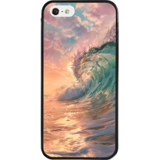 Coque iPhone 5/5s / SE (2016) - Silicone rigide noir Wave Sunset