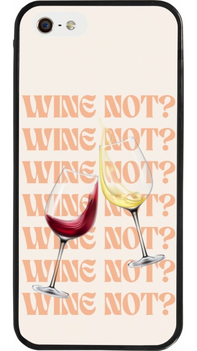 Coque iPhone 5/5s / SE (2016) - Silicone rigide noir Wine not