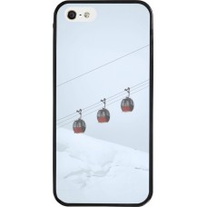 Coque iPhone 5/5s / SE (2016) - Silicone rigide noir Winter 22 ski lift