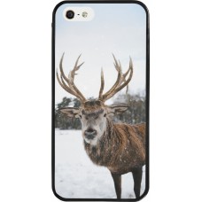 Coque iPhone 5/5s / SE (2016) - Silicone rigide noir Winter 25 Winter reindeer