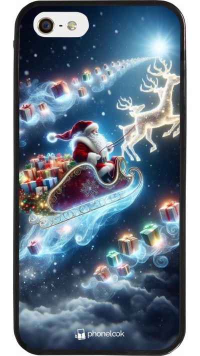 iPhone 5/5s / SE (2016) Case Hülle - Silikon schwarz Weihnachten 2023 Verzauberter Weihnachtsmann