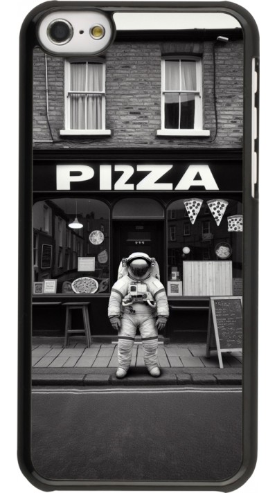 Coque iPhone 5c - Astronaute devant une Pizzeria