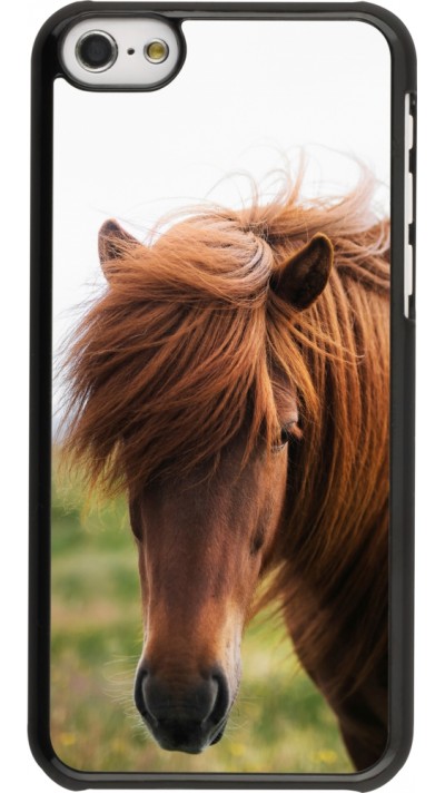 Coque iPhone 5c - Autumn 22 horse in the wind