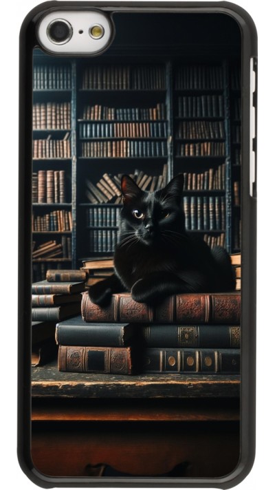 iPhone 5c Case Hülle - Katze Bücher dunkel