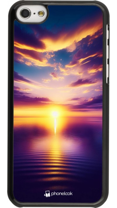 Coque iPhone 5c - Coucher soleil jaune violet