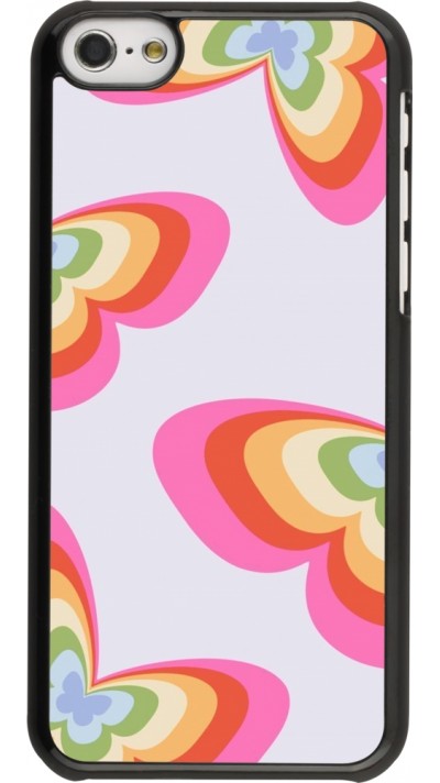 Coque iPhone 5c - Easter 2024 rainbow butterflies