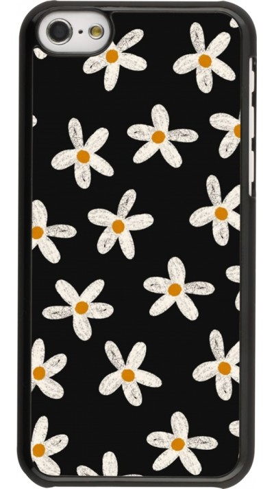Coque iPhone 5c - Easter 2024 white on black flower