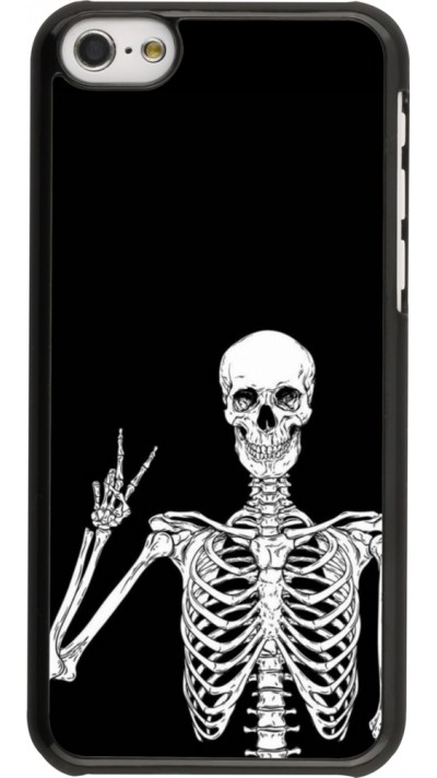 Coque iPhone 5c - Halloween 2023 peace skeleton