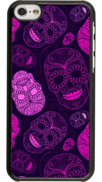 iPhone 5c Case Hülle - Halloween 2023 pink skulls