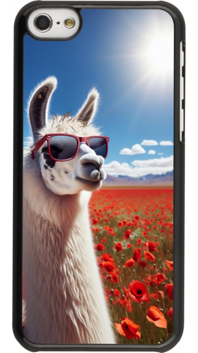 iPhone 5c Case Hülle - Lama Chic in Mohnblume