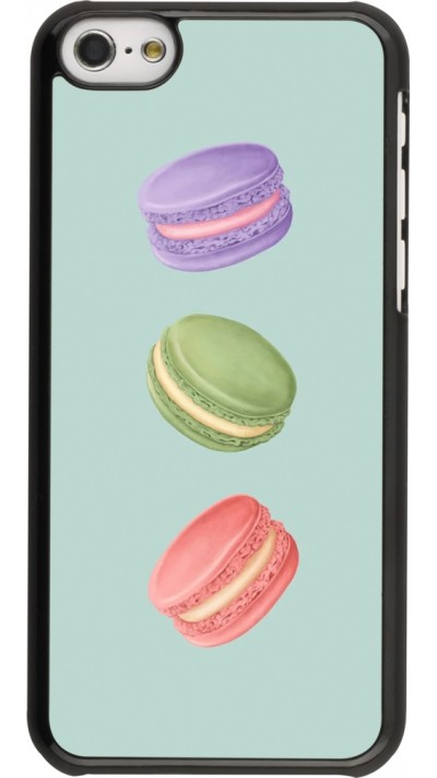 Coque iPhone 5c - Macarons on green background