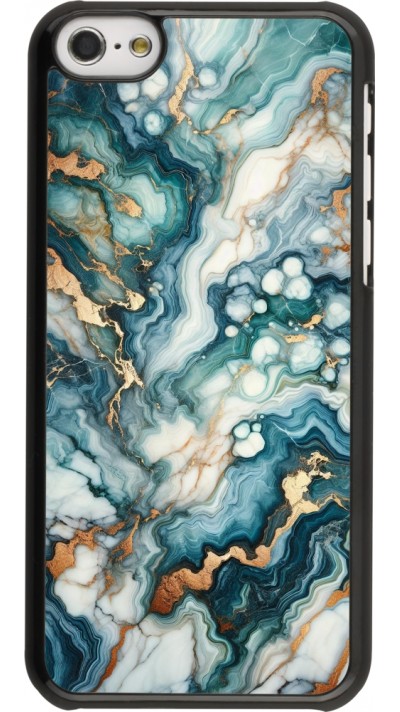iPhone 5c Case Hülle - Grüner Blauer Goldener Marmor