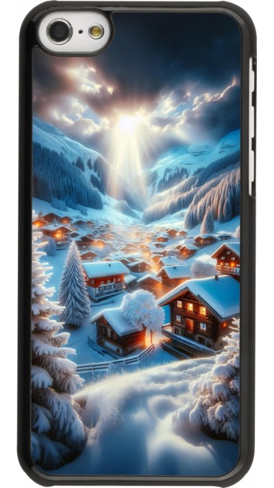 iPhone 5c Case Hülle - Berg Schnee Licht