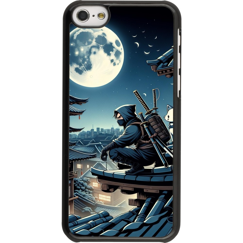 iPhone 5c Case Hülle - Ninja unter dem Mond