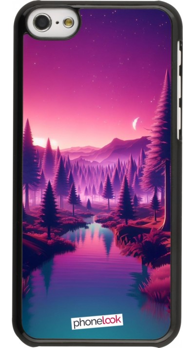iPhone 5c Case Hülle - Lila-rosa Landschaft
