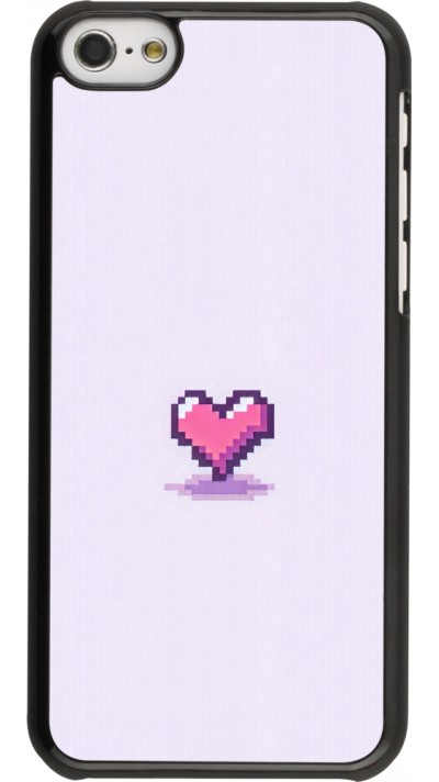 Coque iPhone 5c - Pixel Coeur Violet Clair