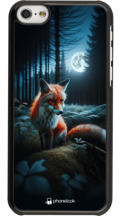 Coque iPhone 5c - Renard lune forêt