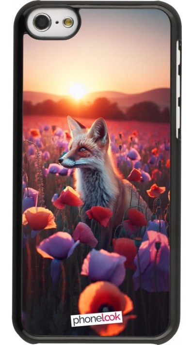 iPhone 5c Case Hülle - Purpurroter Fuchs bei Dammerung