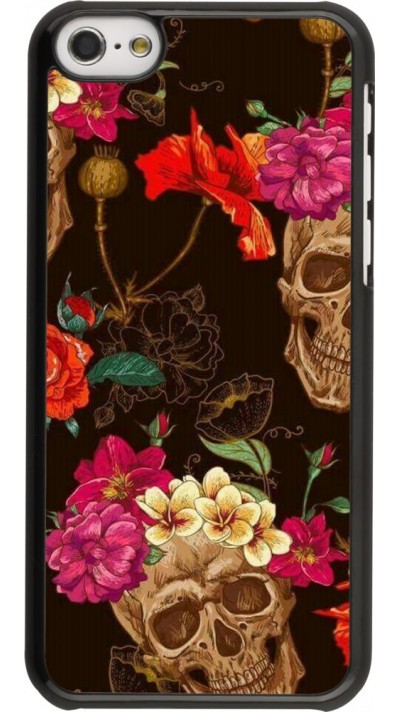 Coque iPhone 5c - Skulls and flowers