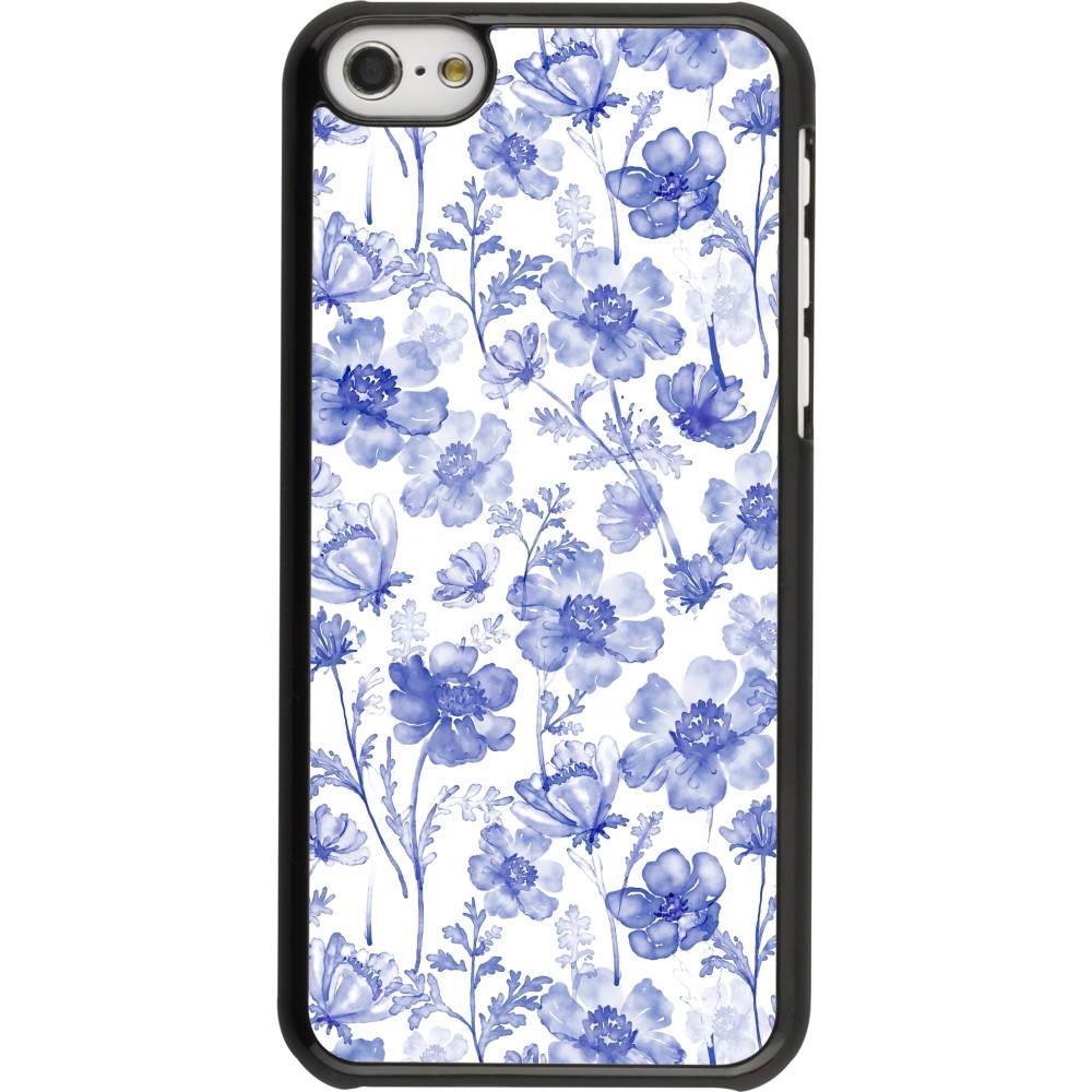 iPhone 5c Case Hülle - Spring 23 watercolor blue flowers