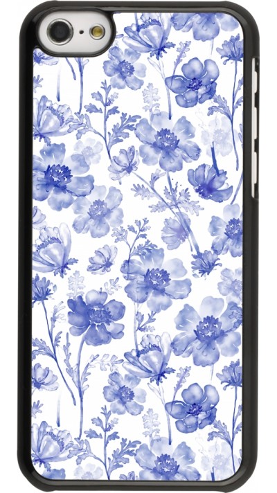 Coque iPhone 5c - Spring 23 watercolor blue flowers