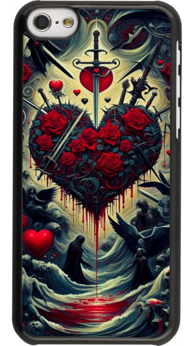 Coque iPhone 5c - Dark Love Coeur Sang