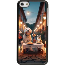Coque iPhone 5c - Valentine 2024 Dog & Cat Candlelight