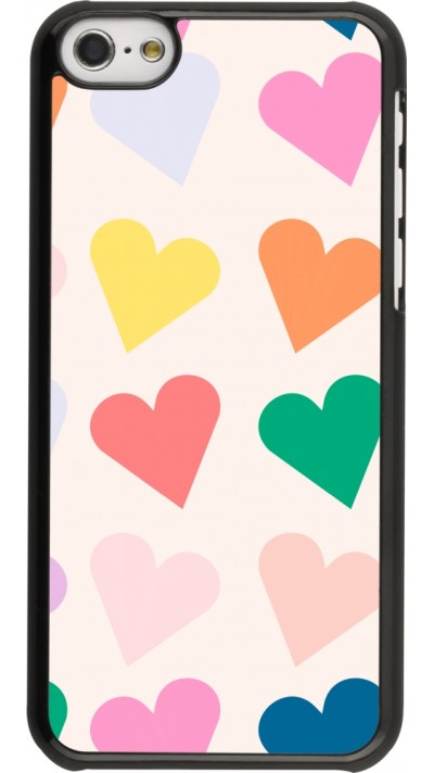 Coque iPhone 5c - Valentine 2023 colorful hearts