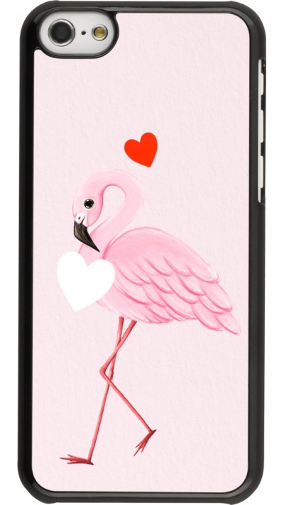 Coque iPhone 5c - Valentine 2023 flamingo hearts