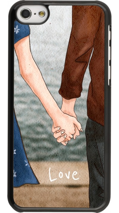 Coque iPhone 5c - Valentine 2023 lovers holding hands