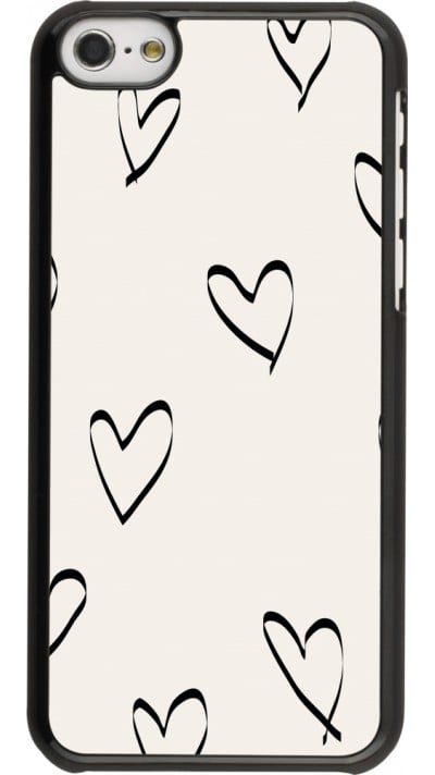 Coque iPhone 5c - Valentine 2023 minimalist hearts